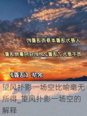 望风扑影一场空比喻毫无所得_望风扑影一场空的解释