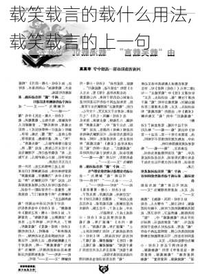 载笑载言的载什么用法,载笑载言的上一句