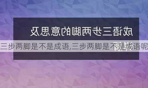 三步两脚是不是成语,三步两脚是不是成语呢