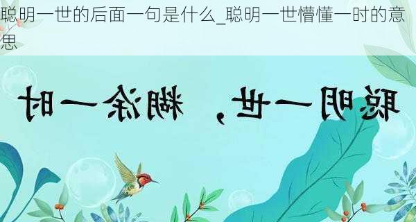 聪明一世的后面一句是什么_聪明一世懵懂一时的意思