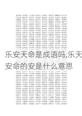 乐安天命是成语吗,乐天安命的安是什么意思