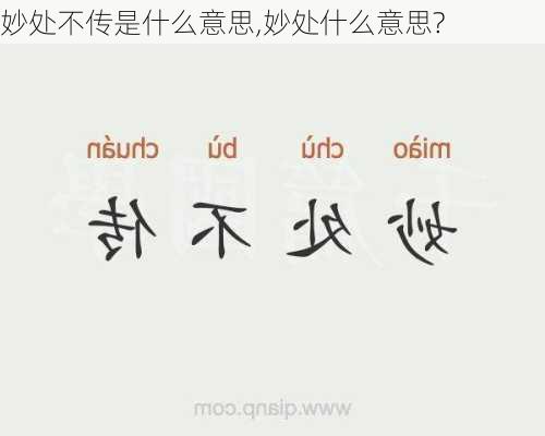 妙处不传是什么意思,妙处什么意思?