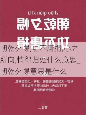 朝乾夕惕,功不唐捐,心之所向,情得归处什么意思_朝乾夕惕意思是什么