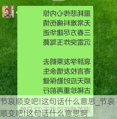 节哀顺变吧!这句话什么意思_节哀顺变吧!这句话什么意思啊