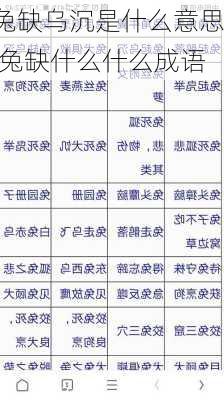 兔缺乌沉是什么意思,兔缺什么什么成语