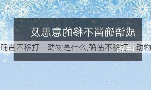 确凿不移打一动物是什么,确凿不移打一动物