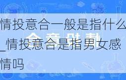 情投意合一般是指什么_情投意合是指男女感情吗