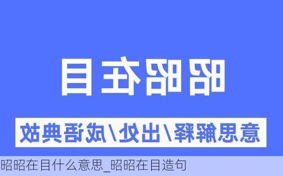 昭昭在目什么意思_昭昭在目造句