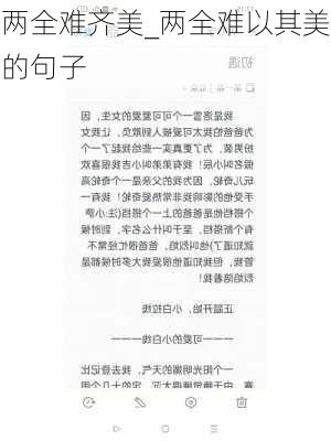 两全难齐美_两全难以其美的句子