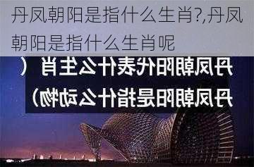 丹凤朝阳是指什么生肖?,丹凤朝阳是指什么生肖呢