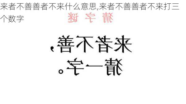 来者不善善者不来什么意思,来者不善善者不来打三个数字