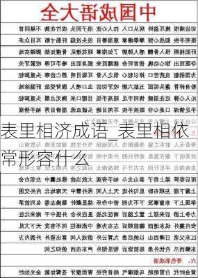 表里相济成语_表里相依常形容什么