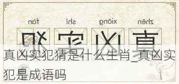真凶实犯猜是什么生肖_真凶实犯是成语吗