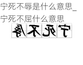 宁死不辱是什么意思_宁死不屈什么意思