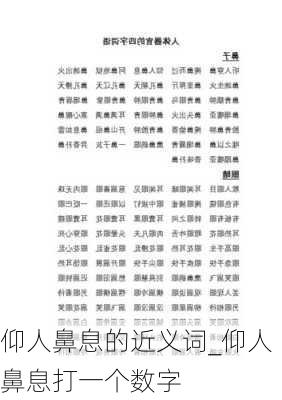 仰人鼻息的近义词_仰人鼻息打一个数字