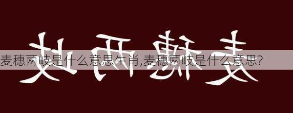 麦穗两岐是什么意思生肖,麦穗两岐是什么意思?