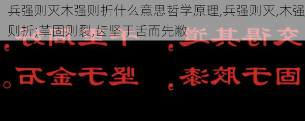 兵强则灭木强则折什么意思哲学原理,兵强则灭,木强则折;革固则裂,齿坚于舌而先敝