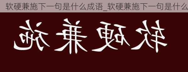 软硬兼施下一句是什么成语_软硬兼施下一句是什么