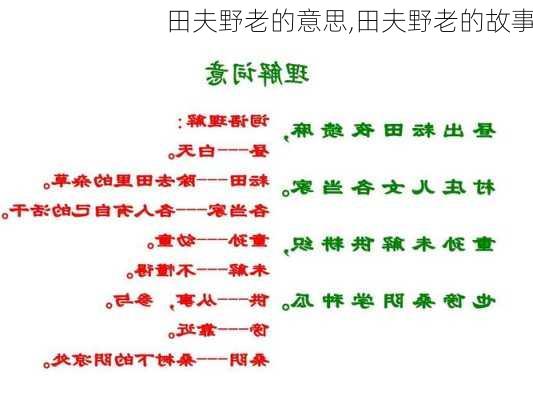 田夫野老的意思,田夫野老的故事