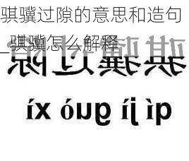 骐骥过隙的意思和造句_骐骥怎么解释