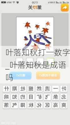 叶落知秋打一数字_叶落知秋是成语吗