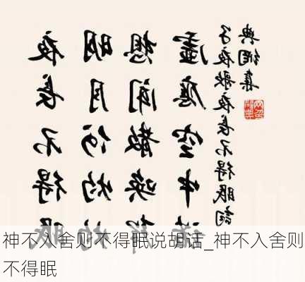 神不入舍则不得眠说胡话_神不入舍则不得眠