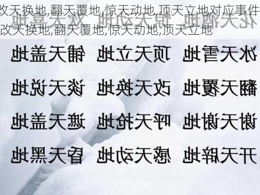 改天换地,翻天覆地,惊天动地,顶天立地对应事件,改天换地,翻天覆地,惊天动地,顶天立地