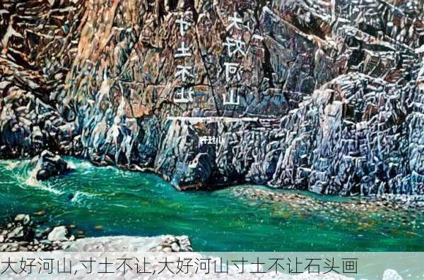 大好河山,寸土不让,大好河山寸土不让石头画