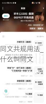 同文共规用法_什么叫同文