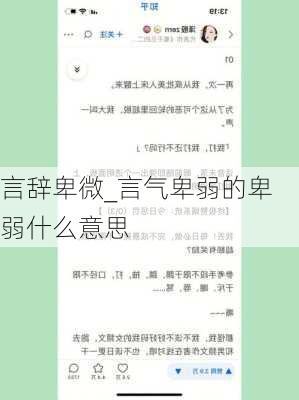 言辞卑微_言气卑弱的卑弱什么意思