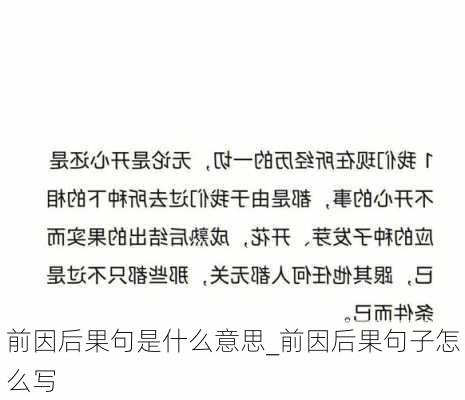 前因后果句是什么意思_前因后果句子怎么写