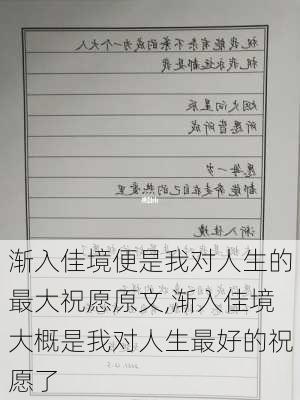 渐入佳境便是我对人生的最大祝愿原文,渐入佳境大概是我对人生最好的祝愿了