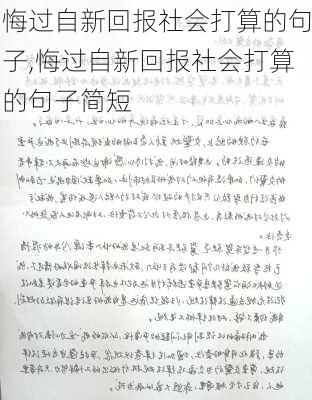 悔过自新回报社会打算的句子,悔过自新回报社会打算的句子简短