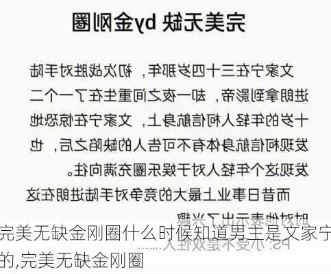 完美无缺金刚圈什么时候知道男主是文家宁的,完美无缺金刚圈