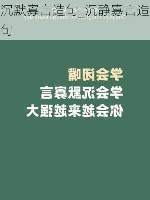 沉默寡言造句_沉静寡言造句