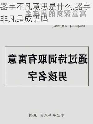 器宇不凡意思是什么,器宇非凡是成语吗