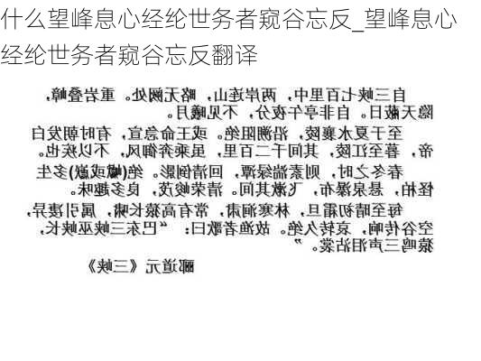 什么望峰息心经纶世务者窥谷忘反_望峰息心经纶世务者窥谷忘反翻译