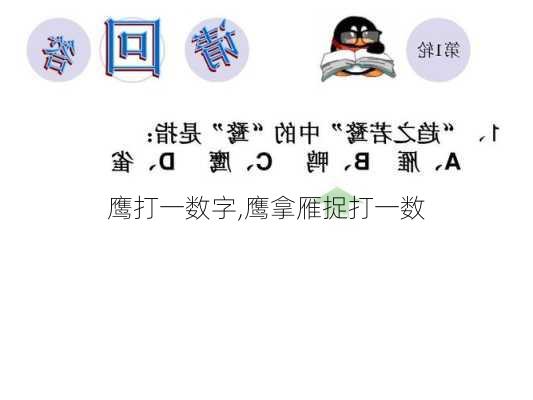 鹰打一数字,鹰拿雁捉打一数