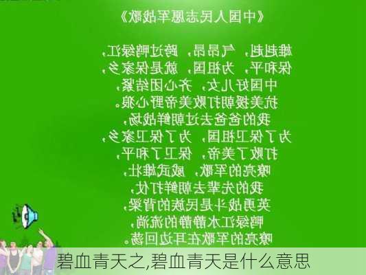 碧血青天之,碧血青天是什么意思