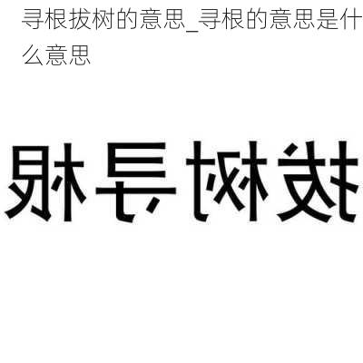 寻根拔树的意思_寻根的意思是什么意思