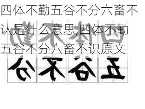 四体不勤五谷不分六畜不认是什么意思,四体不勤五谷不分六畜不识原文