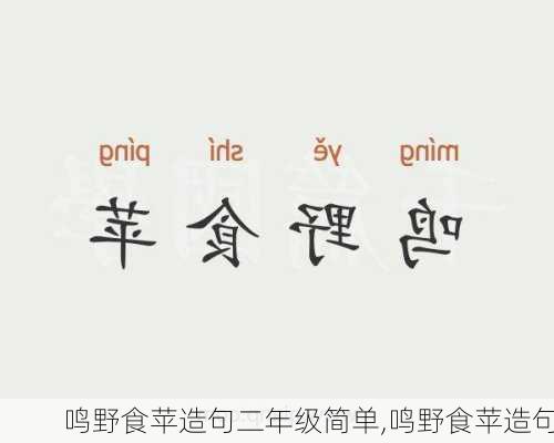 鸣野食苹造句二年级简单,鸣野食苹造句