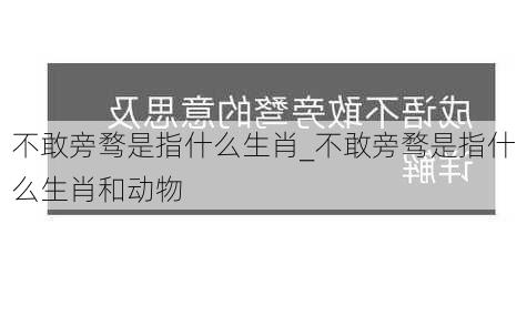 不敢旁骛是指什么生肖_不敢旁骛是指什么生肖和动物