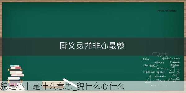 貌是心非是什么意思_貌什么心什么