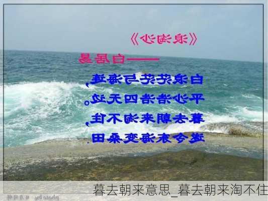 暮去朝来意思_暮去朝来淘不住