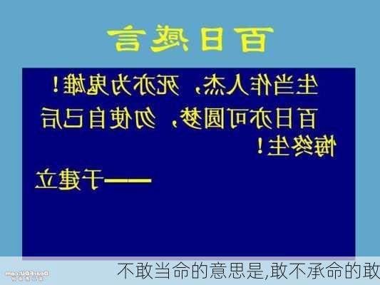 不敢当命的意思是,敢不承命的敢