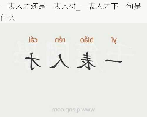 一表人才还是一表人材_一表人才下一句是什么