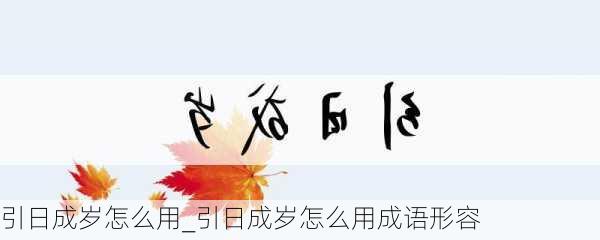 引日成岁怎么用_引日成岁怎么用成语形容