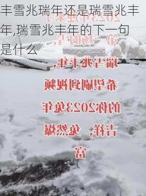 丰雪兆瑞年还是瑞雪兆丰年,瑞雪兆丰年的下一句是什么