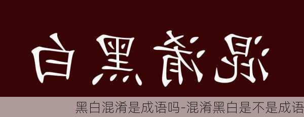 黑白混淆是成语吗-混淆黑白是不是成语